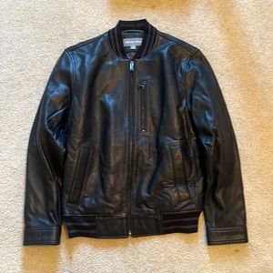 NWOT Men’s Michael Kors Faux Leather Bomber Jacket, S